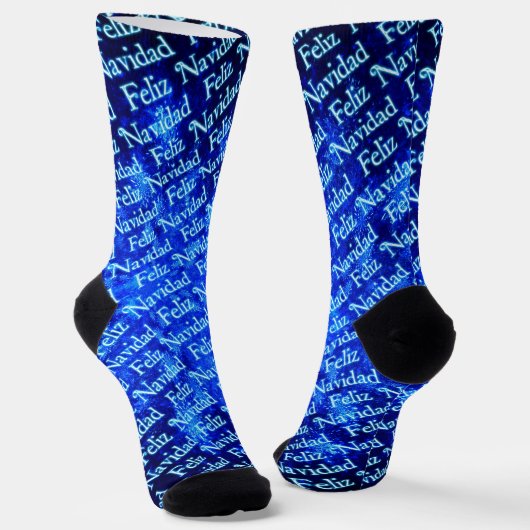 Fraktal Snowburst - Feliz Navidad Socks Socken (Gewinkelt)