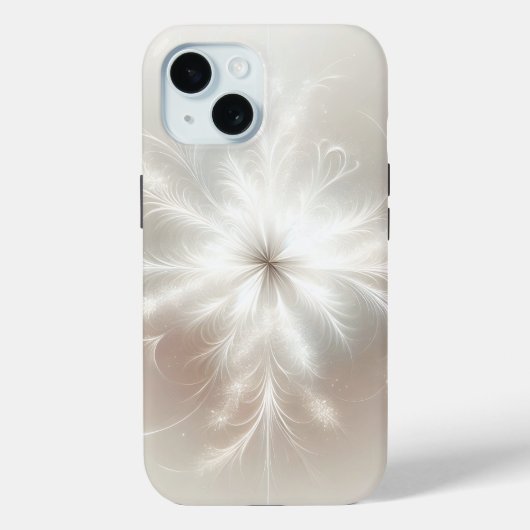 Fraktal Snowflake auf Beige Case-Mate iPhone Hülle (Rückseite)