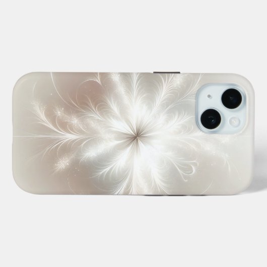 Fraktal Snowflake auf Beige Case-Mate iPhone Hülle (Rückseite (Horizontal))
