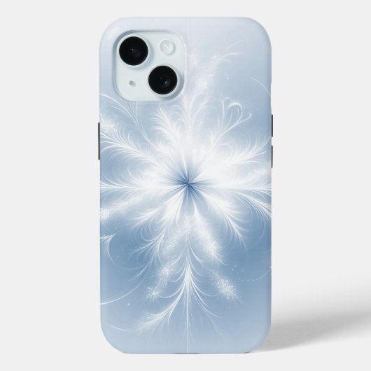 Fraktal Snowflake auf Pastelblau Case-Mate iPhone Hülle (Rückseite)