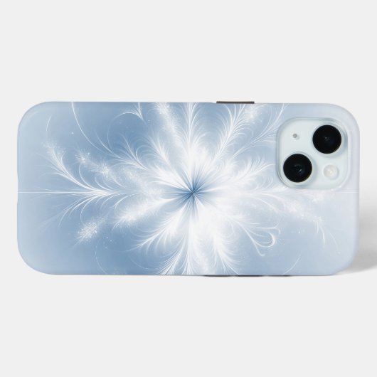 Fraktal Snowflake auf Pastelblau Case-Mate iPhone Hülle (Rückseite (Horizontal))