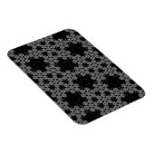 Fraktal Snowflake Design Crochet B&W Magnet (Rechte Seite)