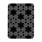 Fraktal Snowflake Design Crochet B&W Magnet (Vertikal)