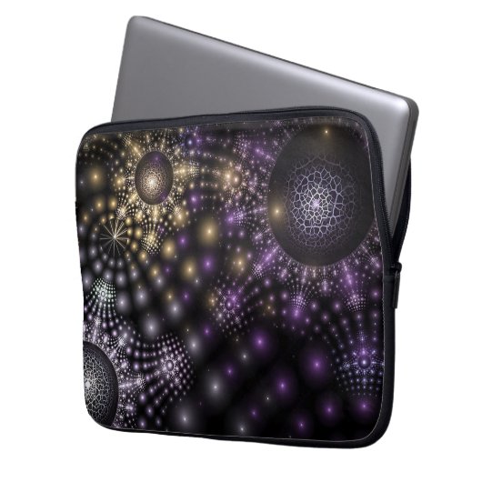 Fraktal Sphere Art Mandala Universe Laptop Sleeve (Vorderseite Links)