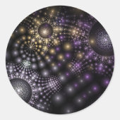 Fraktal Sphere Art Mandala Universe Runder Aufkleber (Vorderseite)