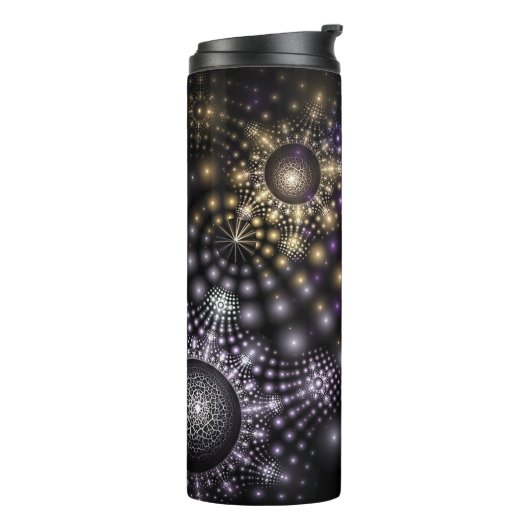 Fraktal Sphere Art Mandala Universe Thermosbecher (Nach links gedreht)