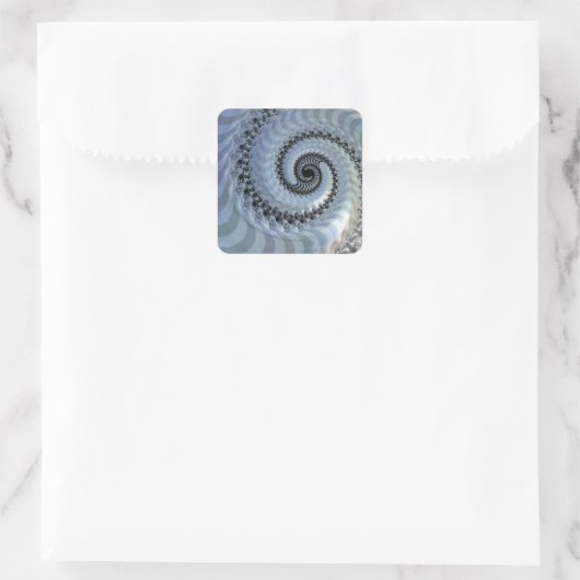 Fraktal Spiral Elegance Square Sticker (Tasche)