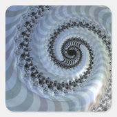 Fraktal Spiral Elegance Square Sticker (Vorderseite)