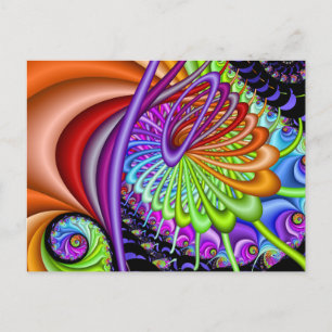 Fraktal Spiral Pulling Taffy Postkarte