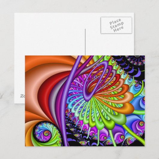 Fraktal Spiral Pulling Taffy Postkarte (Vorne/Hinten)