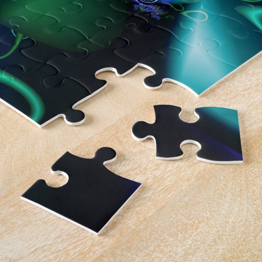 Fraktal Spiral Türkis Lila Muster Puzzle (Seite)