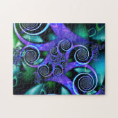 Fraktal Spiral Türkis Lila Muster Puzzle (Horizontal)
