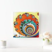 Fraktal-Spirale Quadratische Wanduhr (Zuhause)