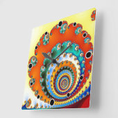 Fraktal-Spirale Quadratische Wanduhr (Winkel)