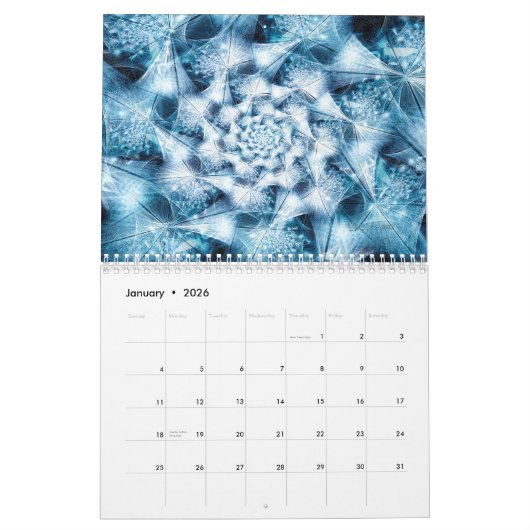 Fraktal Spirals von Wolfepaw Calendar Januar Cvr Kalender (Jan 2026)
