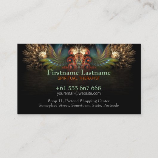 Fraktal Spirit Wings mit Logo-Visitenkarte Visitenkarte (Vorderseite)