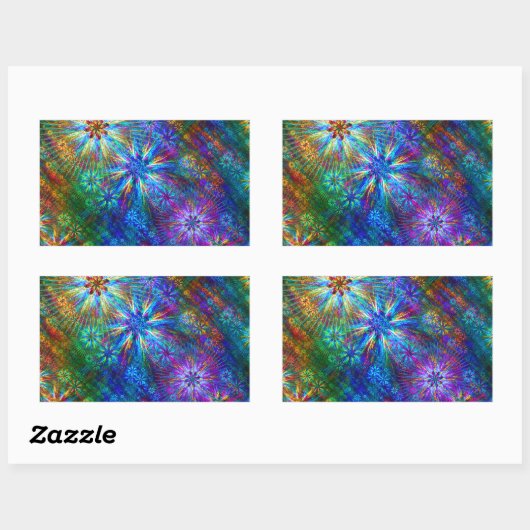 Fraktal Spring Swatch Rechteckiger Aufkleber (Blatt)