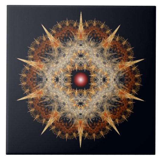 Fraktal Stachelstern Fliese (Vorderseite)