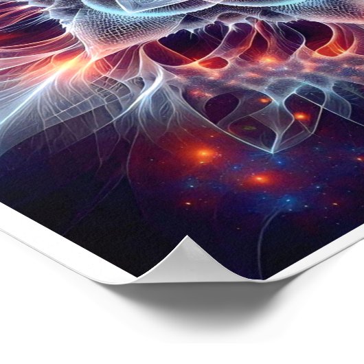 Fraktal-Star-Kollaps im kosmischen Blut Poster (Ecke)