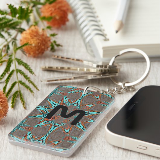 Fraktal Star of Future Complexity Monogram Schlüsselanhänger (Vorderseite rechts)