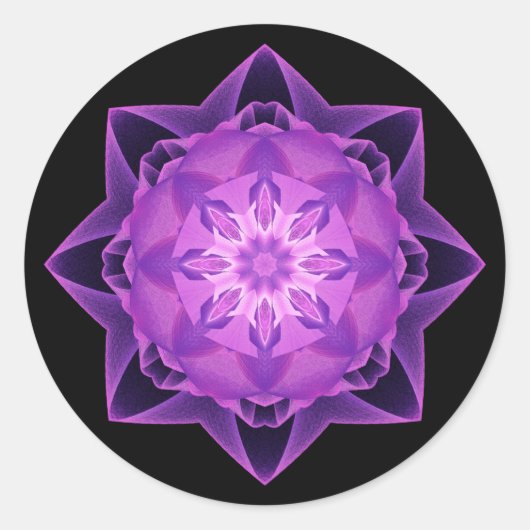 Fraktal Stardust lila Runder Aufkleber (Vorderseite)
