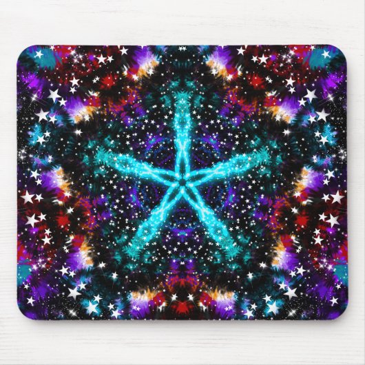 Fraktal Stars Universe Mandala Star Mousepad (Vorne)