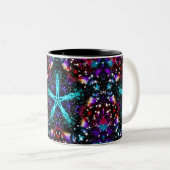 Fraktal Stars Universe Mandala Star Zweifarbige Tasse (VorderseiteRechts)