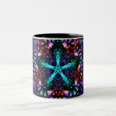 Fraktal Stars Universe Mandala Star Zweifarbige Tasse (Mittel)