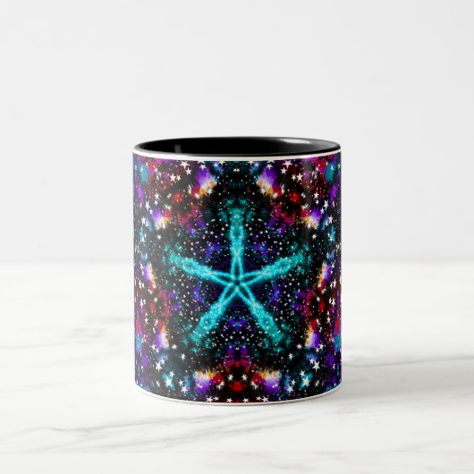 Fraktal Stars Universe Mandala Star Zweifarbige Tasse (Mittel)