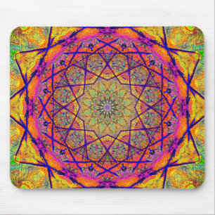 Fraktal-Sternbild Mandala Farbenfrohe Psychedelic Mousepad