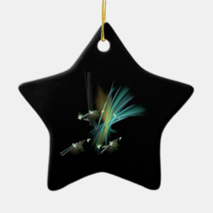 Fraktal - Sterne Keramik Ornament