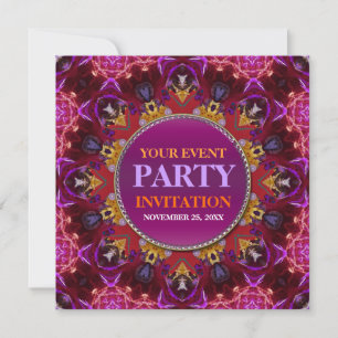 Fraktal Stickerei mandala Party Einladung