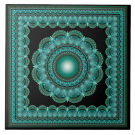 Fraktal strahlt gerahmte Mandala Fliese