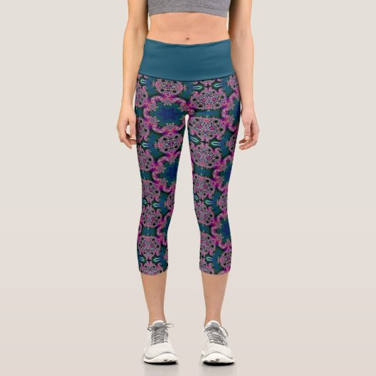 Fraktal-Strahlung Capri Leggings (Vorderseite)