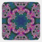 Fraktal-Strahlung Quadratischer Aufkleber (Vorderseite)