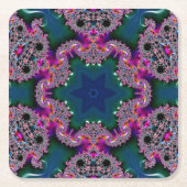 Fraktal-Strahlung Rechteckiger Pappuntersetzer (Vorderseite)