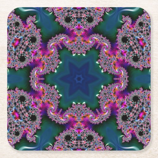 Fraktal-Strahlung Rechteckiger Pappuntersetzer (Vorderseite)