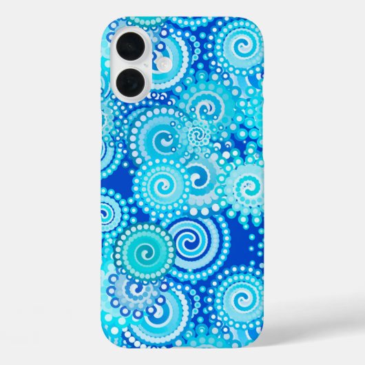 Fraktal-Swirbelmuster, kobaltblau Case-Mate iPhone Hülle (Rückseite)