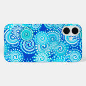 Fraktal-Swirbelmuster, kobaltblau Case-Mate iPhone Hülle (Rückseite (Horizontal))
