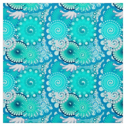 Fraktal Swirbelmuster, Light Blue und Aqua Stoff (Muster)