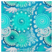 Fraktal Swirbelmuster, Light Blue und Aqua Stoff (Nahaufnahme)