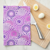 Fraktal-Swirbelmuster, violett, orchid Geschirrtuch (Viertel Falte)
