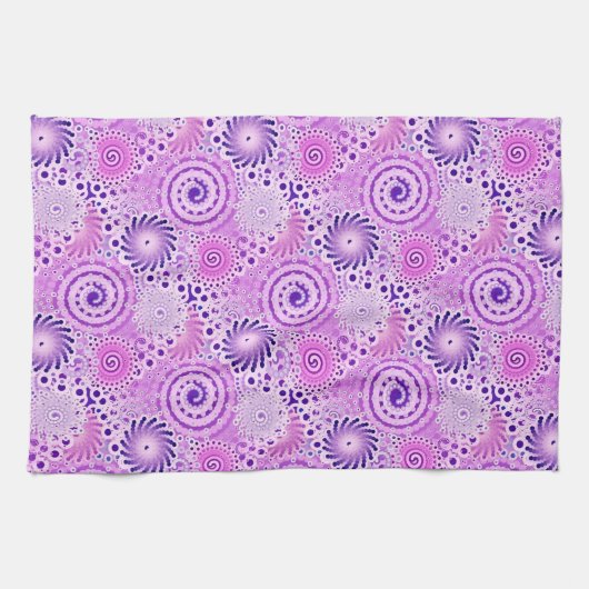 Fraktal-Swirbelmuster, violett, orchid Geschirrtuch (Horizontal)