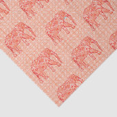 Fraktal Swirl Elephant, Korallenorange und Weiß Seidenpapier (Ausschnitt)