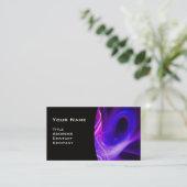 FRAKTAL SWIRL GEM MONOGRAM Schwarz-weiß-blau Visitenkarte (Stehend Vorderseite)