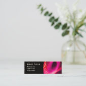 FRAKTAL SWIRL GEM MONOGRAM Schwarz-weiß rosa Mini Visitenkarte (Stehend Vorderseite)