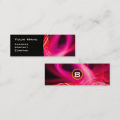 FRAKTAL SWIRL GEM MONOGRAM Schwarz-weiß rosa Mini Visitenkarte (Vorne/Hinten)