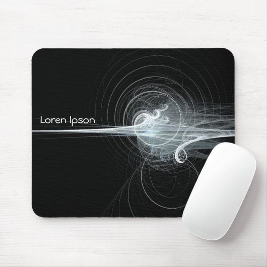 Fraktal Swirl II - Schwarz Mousepad (Mit Mouse)