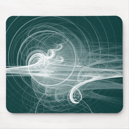 Fraktal Swirl III - Dunkelgrün Mousepad (Vorne)