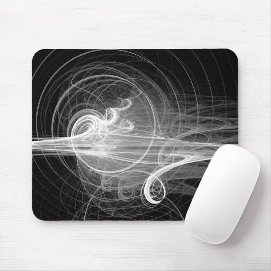 Fraktal Swirl III - Schwarz Mousepad (Mit Mouse)